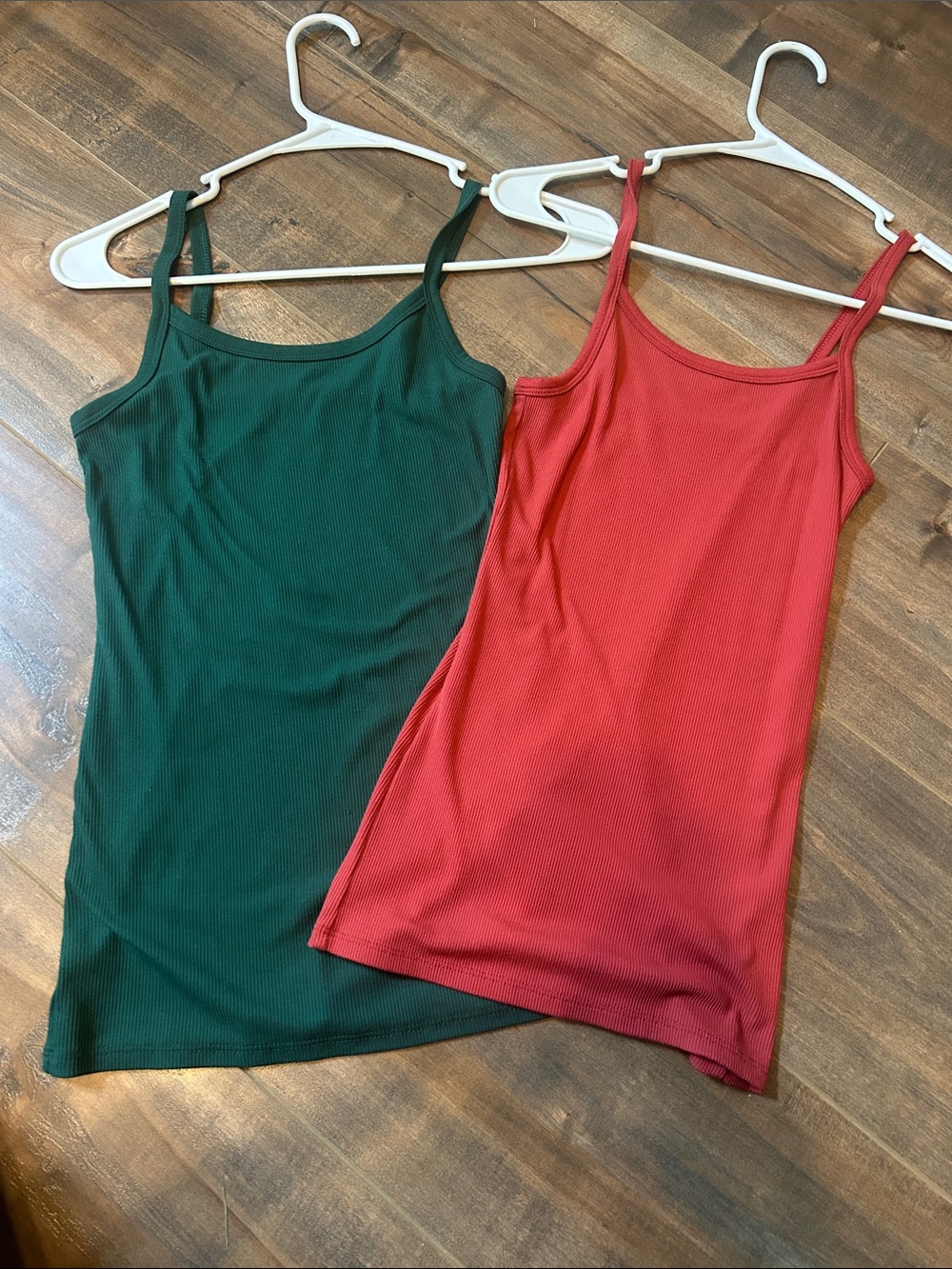 No Boundaries Ribbed Tank Tops - Green & Red